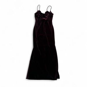 Niki Livas Vintage Dark Purple Velvety Maxi Dress.